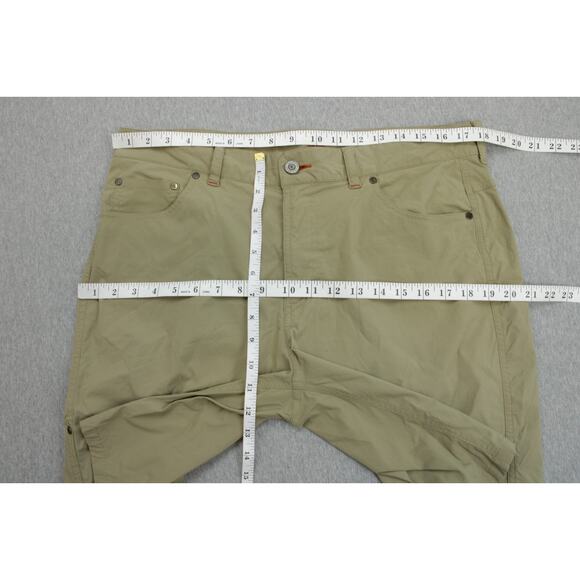 LL Bean Shorts Mens 35W Brown Chino Flat Front Nylon Stretch Performance - Picture 5 of 6